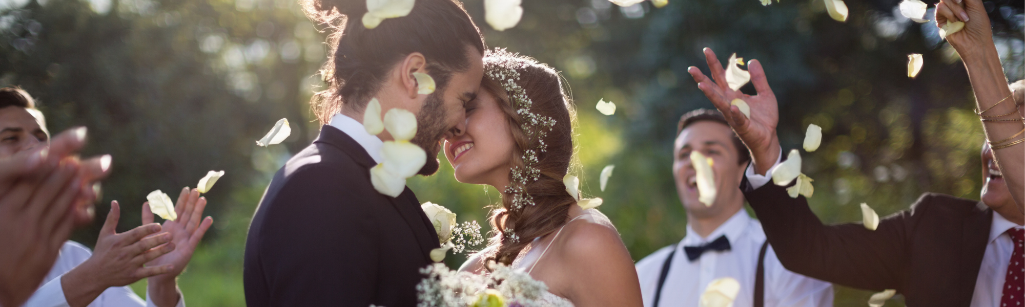 Newly weds kissing 